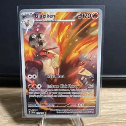 Pokemon Destined Rivals EX Blaziken 192/182 NM Full Art illustration Rare Card - Image 1