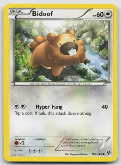 Bidoof 106/146 Common XY Pokemon NM - Image 1