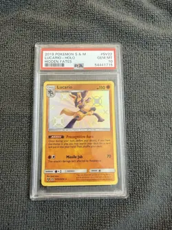 2019 Pokemon Sun & Moon Shiny Lucario Holo Hidden Fates #SV22 PSA Gem Mint 10 - Image 1