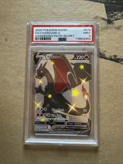 Champions Path SWSH 2020 Pokemon TCG Card PSA 9 Mint Charizard v 079/073 - Image 1