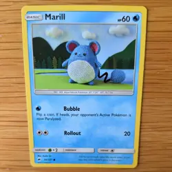 MARILL 34/147 POKEMON CARD (BURNING SHADOWS SET) ASAKO ITO CROCHET - Image 1