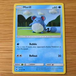 MARILL 34/147 POKEMON CARD (BURNING SHADOWS SET) ASAKO ITO CROCHET - Image 2
