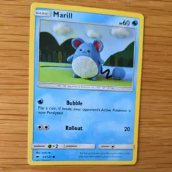 MARILL 34/147 POKEMON CARD (BURNING SHADOWS SET) ASAKO ITO CROCHET - Image 3