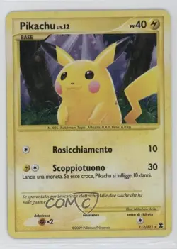 Pikachu Italian Pokemon Platinum Rising Rivals #112 2009 - Image 1