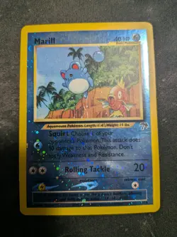 Marill 11/18 Reverse Holo Foil Southern Islands Pokemon Card TCG MP DUAL SWIRL - Image 1