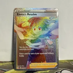 Zinnias Resolve Full Art Secret Rainbow Rare Pokemon Card 225/203 Evolving Skies - Image 1