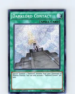 Yu-Gi-Oh TCG Darklord Contact DESO-EN035 1st Edition Secret Rare Card NM - Image 1