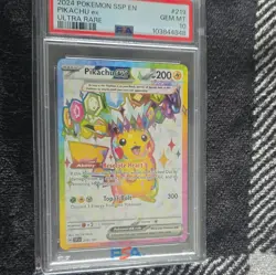 Pokemon Pikachu ex Ultra Rare Holo Sv08 Surging Sparks 219/191 PSA 10 - Image 1