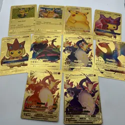 Pokemon Gold 10 Cards Set Tag Team Charizard Pika Blastoise - Image 1