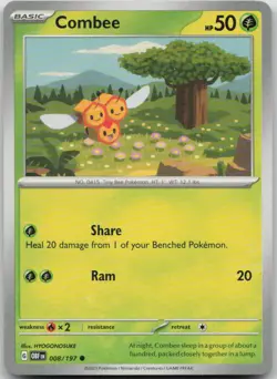 Combee 008/197 Common Obsidian Flames Pokemon Near Mint - Image 1