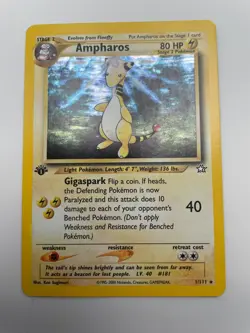 Ampharos - 1/111 - Pokemon Neo Genesis Unlimited Holo Rare Card WOTC NM - Image 1