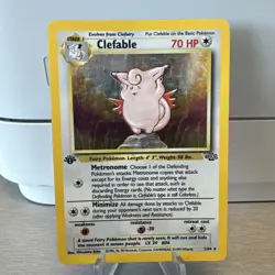CLEFABLE Pokemon Card 1st Edition Jungle - 1/64 HOLO LP/MP - Image 1