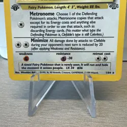 CLEFABLE Pokemon Card 1st Edition Jungle - 1/64 HOLO LP/MP - Image 4
