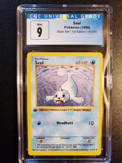 WOTC 1999 CGC 9 Seel Base Set Shadowless 1st Edition #41/102 Pokemon Card - Image 1