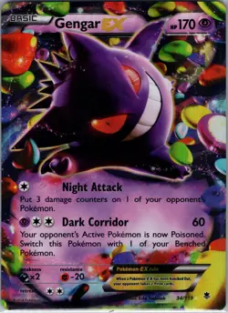 Gengar Ex 34/119 - XY Phantom Forces - Pokemon Card - NM - Image 1