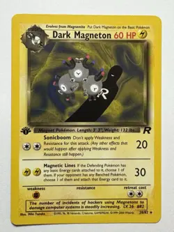 Dark Magneton 28/82 1st Edition Team Rocket Pokemon NM - Image 1