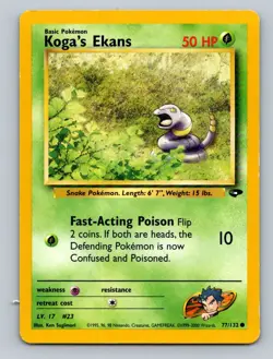Pokemon Koga's Ekans Gym Challenge 077/132 Light Play LP+ or Better - Image 1