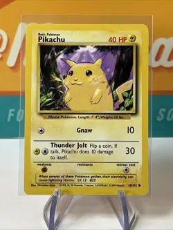 Pikachu #58 Pokemon TCG 1999 Base Set Unlimited NM Near Mint - Image 3