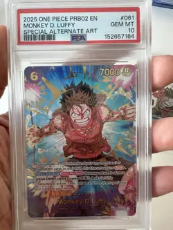 2025 ONE PIECE PRB02 EN MONKEY D. LUFFY SPECIAL ALTERNATE ART PSA10 - Image 1