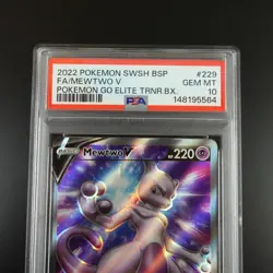 PSA 10 Mewtwo V SWSH 229 Promo Pokemon Go Full Art Holo Graded Pokemon Card - Image 2