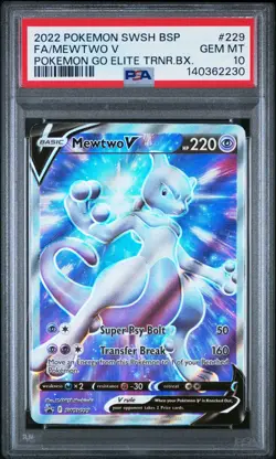 PSA 10 Mewtwo V Full Art BLACK STAR PROMO SWSH229 GEM MINT Graded Pokemon Card - Image 1