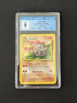 Pokemon TCG Graveler Fossil Set, Uncommon Card 37/62 CGC Graded 9 Blue Label - Image 1