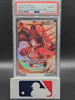One Piece Monkey D. Luffy 1st Anniversary Signed Card ST01-012 Oda PSA 10 - Image 1