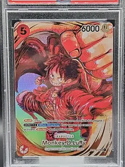 One Piece Monkey D. Luffy 1st Anniversary Signed Card ST01-012 Oda PSA 10 - Image 3