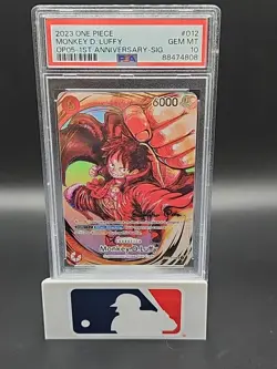One Piece Monkey D. Luffy 1st Anniversary Signed Card ST01-012 Oda PSA 10 - Image 4