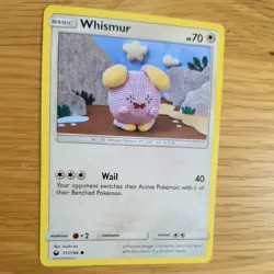 WHISMUR 117/168 POKEMON CARD (CELESTIAL STORM SET) ASAKO ITO CROCHET - Image 3