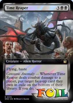 Time Reaper Extended Art 0374 MTG Universes Beyond: Doctor Who Rare NP Foil - Image 1