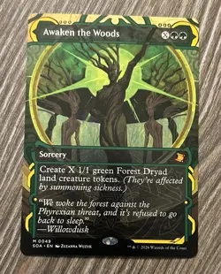 MTG Secrets of Strixhaven MA, Awaken the Woods, 0049 mythic rare, pack fresh - Image 1