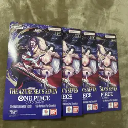 4x One Piece OP14 THE AZURE SEA’S SEVEN Sleeved Blister Booster Packs Sealed - Image 1