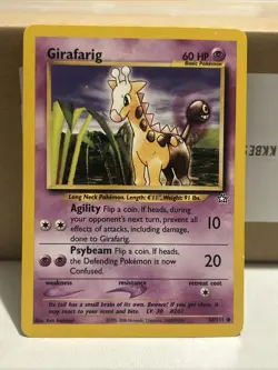 Pokemon TCG Girafarig Neo Genesis Unlimited Common Card 58/111 - Image 1