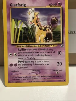 Pokemon TCG Girafarig Neo Genesis Unlimited Common Card 58/111 - Image 3