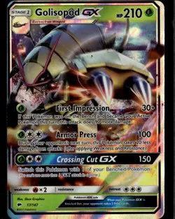 Golisopod GX Ultra Rare SM Burning Shadows 17/147 Grass Holofoil Pokemon Card - Image 1