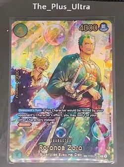 Bandai One Piece Roronoa Zoro Blocker Holo SP Card PRB02-006 4000 Power - Image 1