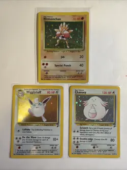 Vintage Pokemon Card Lot - Base Set 2 Chansey Wigglytuff And Base Set Hitmonchan - Image 1