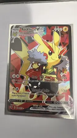 Rock Pikachu Fan Made Pokemon Card - Image 1