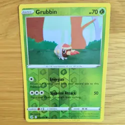 GRUBBIN 018/264 POKEMON CARD (FUSION STRIKE SET) ASAKO ITO CROCHET REVERSE HOLO - Image 1