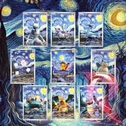Van Gogh Pokemon Full Set Starry Night Snorlax Charizard Lugia 9x GEM MINT Cards - Image 1