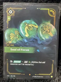 Seal Of Focus Rift Bound League Of Legends Foil Card 081/298 - Image 1