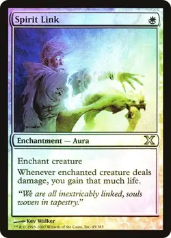 10th Edition MTG Foil Spirit Link Magic - Image 1