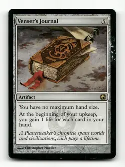 Venser's Journal Scars of Mirrodin #220 Rare HP (right edge flaw) - Image 1