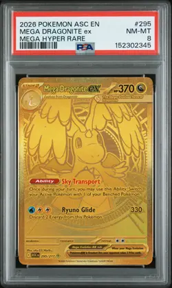 2026 POKEMON ASC EN-ASCENDED HEROES MEGA HYPER RARE #295 MEGA DRAGONITE EX PSA 8 - Image 1