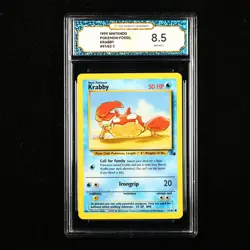 TQG 8.5 NM-MT+ 1999 Pokemon ENG Krabby #51/62 C - Image 1