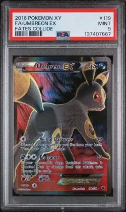 PSA 9 POKEMON 2016 FA UMBREON EX XY FATES COLLIDE #119 119/124 - Image 3