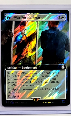 MTG Magic the Gathering Fallout Extended Art Surge Foil #897 Pre War Formalwear - Image 1