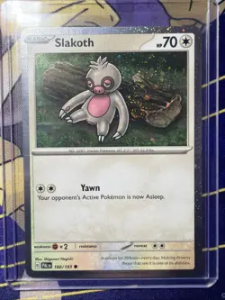 Pokemon Slakoth 160/193 Cosmos Holo SWIRL Paldea Evolved - Image 1