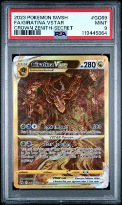 PSA 9 Giratina Vstar GG69/GG70 Pokemon SWSH Crown Zenith Galarian Gallery Gold - Image 1